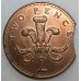 GREAT BRITAIN UK 2000 . TWO 2 PENCE COIN . ERROR . CLIPPED PLANCHET